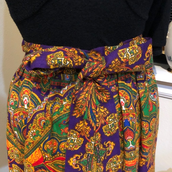 Vtg. 70 s Ellen Tracy for I Magnin 3 tier Psychedelic Gypsy Skirt - Sz. L - Picture 2 of 13